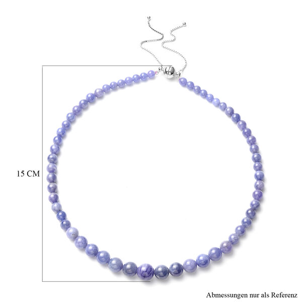 Tansanit-Halskette 45 cm mit Schieberkette 10 cm - 259 ct. image number 5