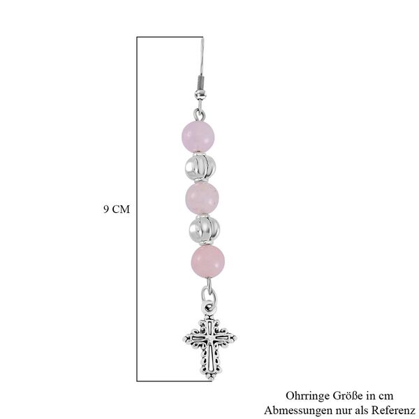 Rosenquarz, Gelber Opal Schmuckset Reiner Edelstahl Schwarz oxidiert und Legierung Schwarz oxidiert ca. 75.00 ct image number 8