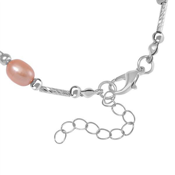 Mehrfarbiges S&uuml;&szlig;wasser Perle Armband, flexibel, Messing image number 3