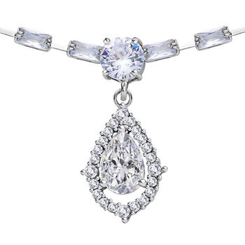 Zirkonia und Kristall Halskette, 50 cm - 8 ct.