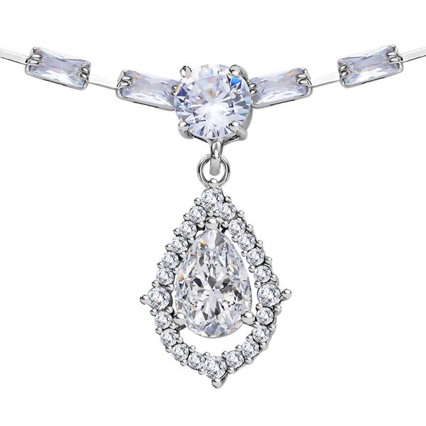 Zirkonia und Kristall Halskette, 50 cm - 8 ct. image number 2