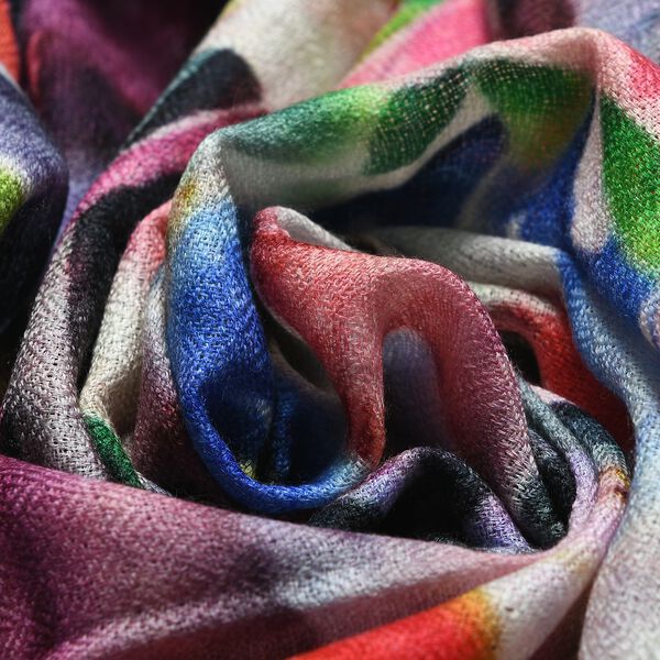 LA MAREY Schal aus 100% Premium-Kaschmir mit Digitaldruck, 70x200cm, Rosa Tulpen image number 10