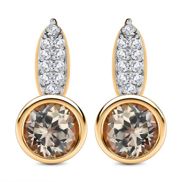 AAA Turkizit und wei&szlig;e Zirkon-Ohrringe - 1,39 ct.