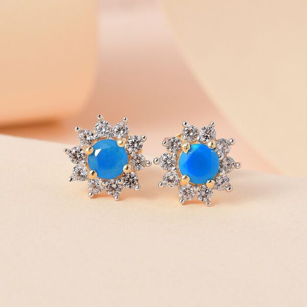 Sterchen Miami blaue Welo Opal und Zirkon-Ohrstecker image number 6