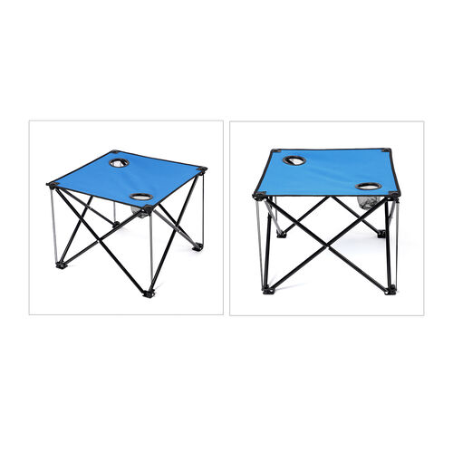 Camping-Set, bestehend aus 4 Stühlen und 1 Campingtisch, Größe: 36x36x57 cm / 47x47x38 cm, Blau, 5tlg. image number 1