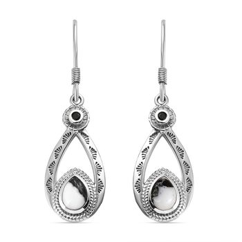 Wei&szlig;e B&uuml;ffel und schwarze Spinell-Ohrringe - 1,58 ct.