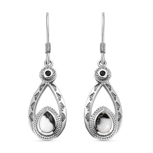 Weiße Büffel und schwarze Spinell-Ohrringe - 1,58 ct. image number 0