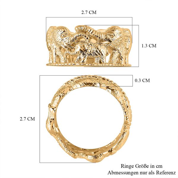 Royal Bali Kollektion - Ring mit Elefantenfamilien-Design, 925 Silber Gelbgold Vermeil image number 4