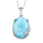 D’joy Larimar, Weißer Zirkon Schmuckset 925 Silber rhodiniert ca. 18.25 ct