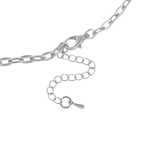 2er Set - Weißer Kristall Halskette und Ohrringe Schmuckset, Messing image number 5