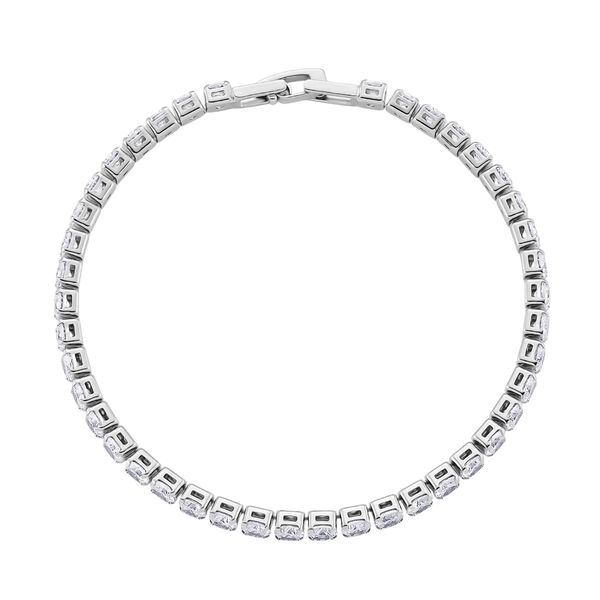 Weißer Zirkonia Schmuckset Nickelfreies Messing rhodiniert image number 5