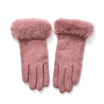 Kaschmirhandschuhe mit Touchscreen-Kompabilit&auml;t, Rosa