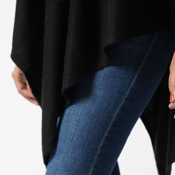 Damen Poncho, 100 % Pashmina Kaschmirwolle, Schwarz image number 4