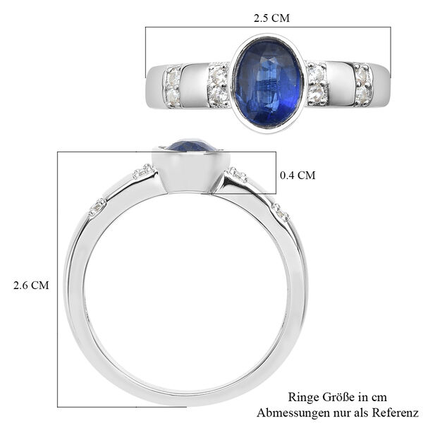 Kyanit und Zirkon Ring 925 Silber rhodiniert  ca. 1,80 ct image number 8