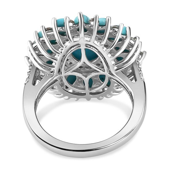 AA Sleeping Beauty Türkis und Zirkon-Ring - 5,87 ct. image number 6
