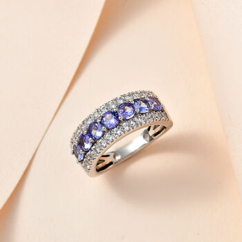 Tansanit und Zirkon Ring - 1,99 ct.