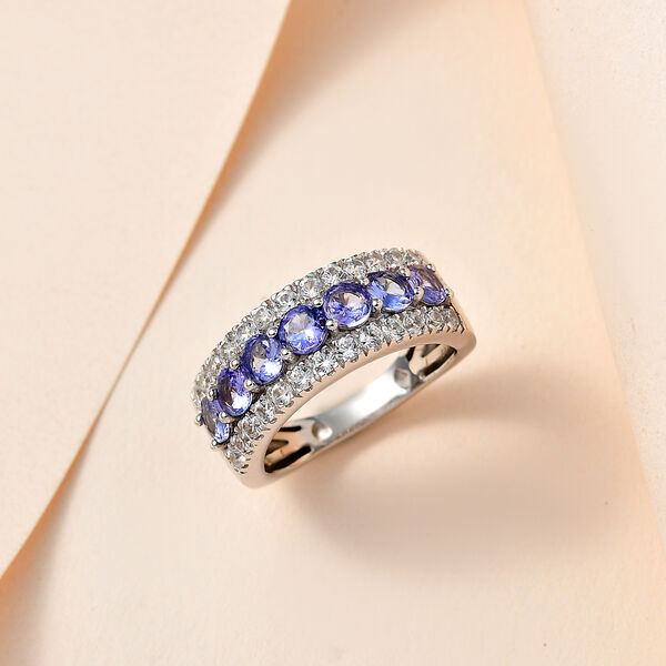 Tansanit und Zirkon Ring - 1,99 ct. image number 2