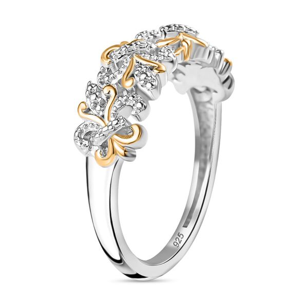 Floraler Ring, 925 Silber mit zweifarbiger Beschichtung image number 5