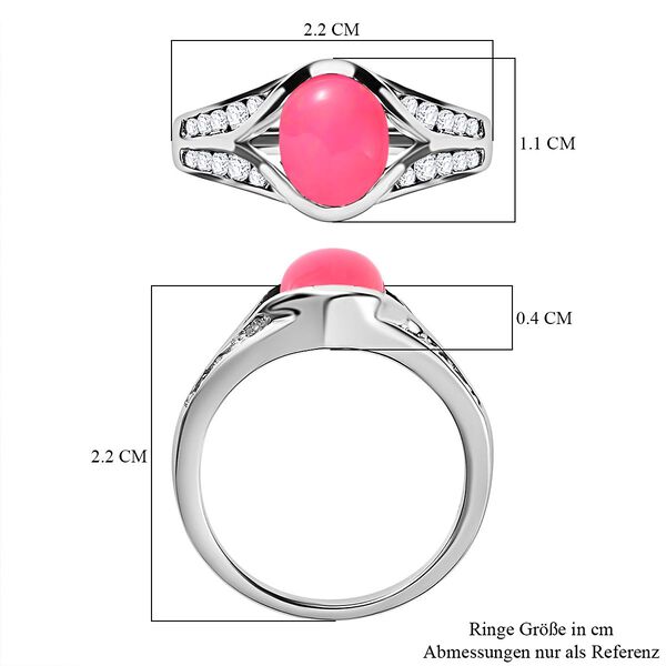 AA rosa &auml;thiopischer Welo Opal und Zirkon-Ring - 1,37 ct. image number 7