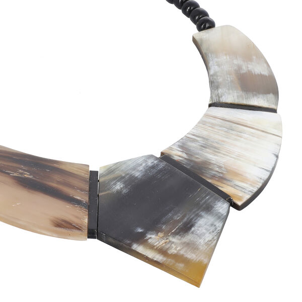 100% echte, nat&uuml;rliche, braune und schwarze B&uuml;ffelhorn-Halskette image number 3