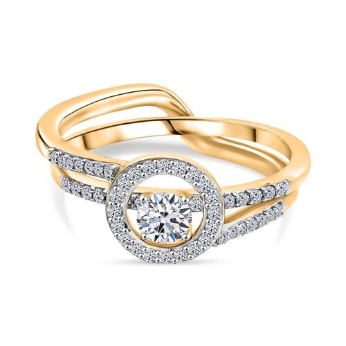 Lab Grown Diamant SI Schmuckset 925 Silber 750 Gelbgold Vermeil (Größe 21) ca. 0,50 ct. image number 0