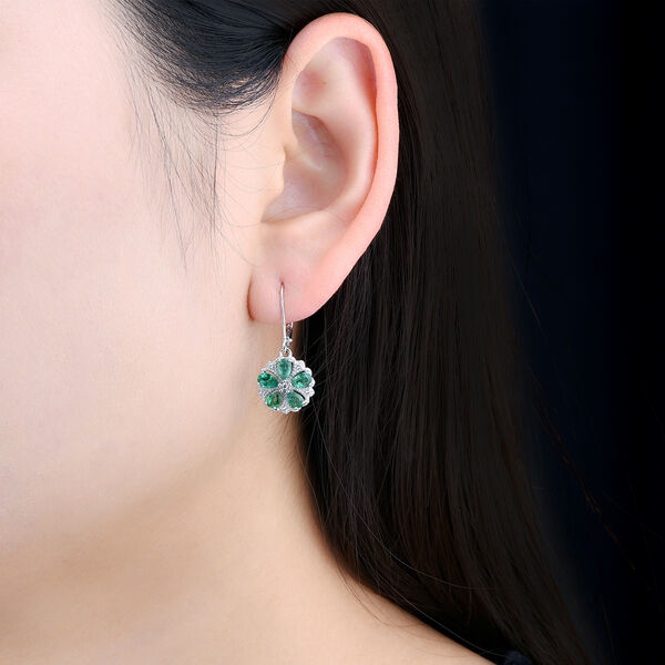 AAA Kagem sambische Smaragd und Zirkon-Ohrringe - 2,07 ct. image number 3