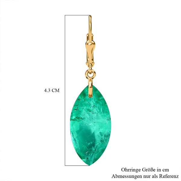 AAA Smaragd-Quarz Triplette, Ohrringe 925 Silber vergoldet ca. 27.40 ct image number 6