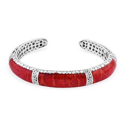 Royal Bali - Koralle Armreif ca. 19 cm 925 Silber, 26,980g