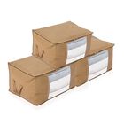 Aufbewahrungsboxen Set aus 3, Sichtfenster, 60 x 30 x 45 cm, Beige