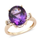 AA Lusaka Amethyst und Zirkon-Ring, 375 Gelbgold  ca. 4,66 ct image number 3