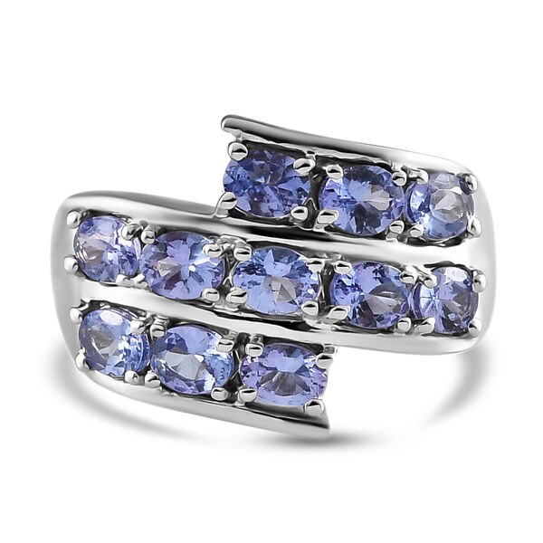 AA Tansanit-Ring, 925 Silber platiniert  ca. 1,86 ct