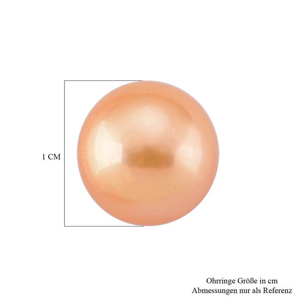 D'Joy Pfirsich Edison Perle Ohrringe 925 Silber vergoldet image number 6