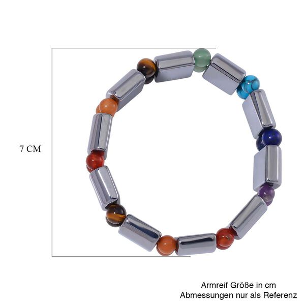 Terahertz, 7 Chakra Mehrfarbiges Edelsteine Armband, flexibel, ca. 22.00 ct image number 5