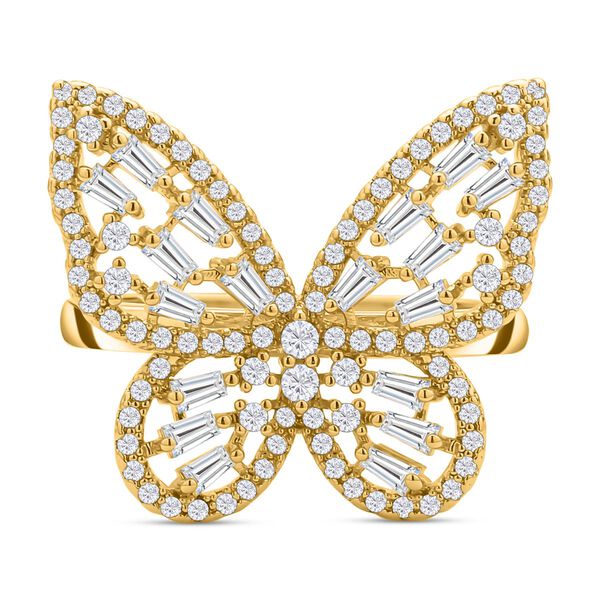 Wei&szlig;er Zirkonia-Ring, (Gr&ouml;&szlig;e 18.00), ca. 1,56  goldfarben 1.56 ct image number 0