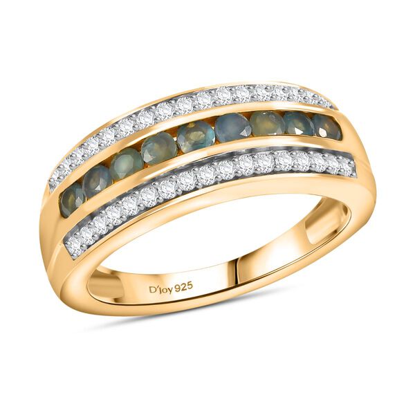 Djoy Alexandrit, Moissanit Ring 925 Silber 750 Gelbgold Vermeil (Größe 19.00) ca. 0.83 ct image number 4