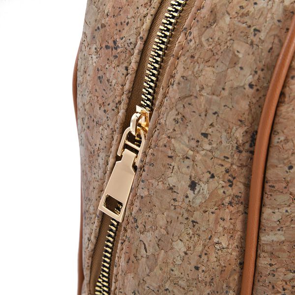 Praktischer Rucksack aus Naturkork mit Kunstleder-Griffen, B&ouml;hmisches Muster, Braun image number 6