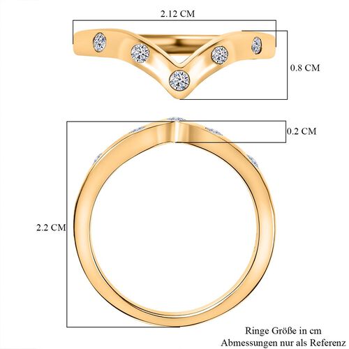 LUXURIANT DIAMOND- SI-GH Labor Diamant Ring, 925 Silber 750 Gelbgold Vermeil - 0,20 ct. image number 7