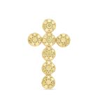 Natürlicher gelber Diamant Kreuz-Anhänger, 925 Silber Gelbgold Vermeil ca. 0.33 ct