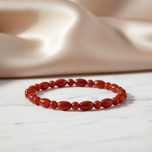 Rote Jade Armband Flexibles (ca. 18-19 cm) ca. 45,00 ct. image number 1