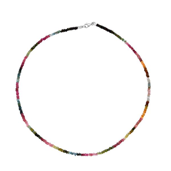 Mehrfarbig-Turmalin Halskette ca. 45 cm 925 Silber ca. 40,00 ct. image number 0