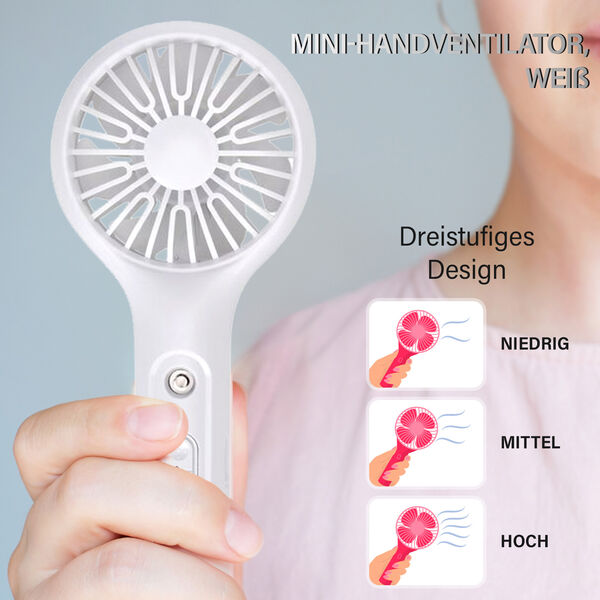 Mini-Handventilator mit Nebelspray, Weiß image number 12