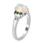 Natürlicher Äthiopischer Opal und Mehrfarbige Edelstein Ring 925 Silber Platin-Überzug image number 4