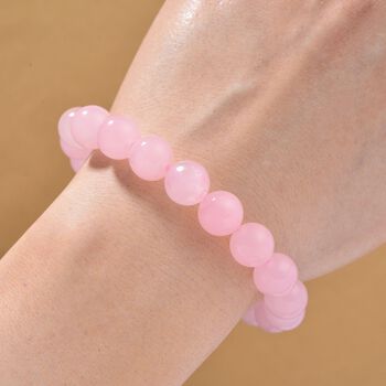 Rosa Morganit Farbiger Quarzit Armband, flexibel (ca. 18 - 19 cm), ca. 150.00 ct