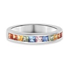 Regenbogen Saphir Half-Eternity-Bandring, 925 Silber platiniert, 1,03 ct. image number 0