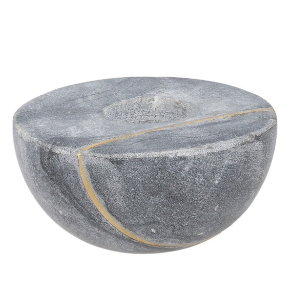 3er-Set, handgeschnitzter Marmor-Kerzenhalter, Grau image number 4