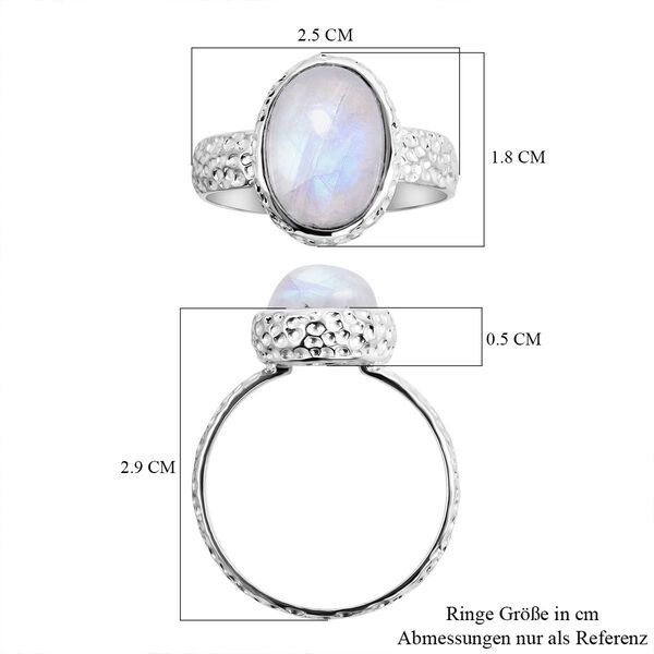 Royal Bali - Regenbogen Mondstein Ring, 925 Silber (Gr&ouml;&szlig;e 16.00) ca. 6.01 ct image number 5