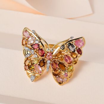 GP Trionfo Kollektion - mehrfarbiger Turmalin, Zirkon und blauer Saphir-Ring - 4,26 ct.