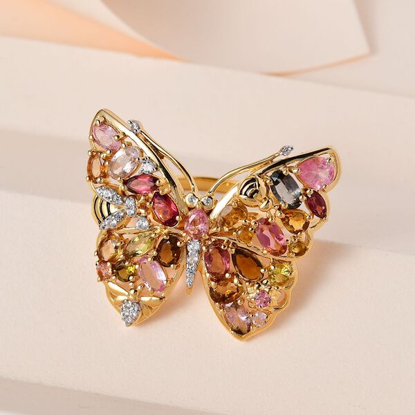 GP Trionfo Kollektion - mehrfarbiger Turmalin, Zirkon und blauer Saphir-Ring - 4,26 ct. image number 2