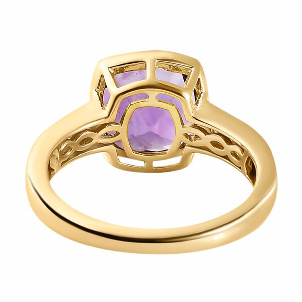 Natürlicher, marokkanischer Amethyst und weißer Zirkon-Ring, 925 Silber vergoldet  ca. 3,83 ct image number 6