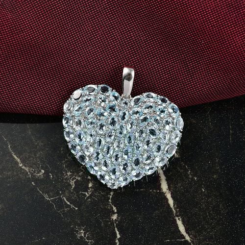 D’joy Himmelblauer Topas Anhänger 925 Silber rhodiniert ca. 14.27 ct image number 1